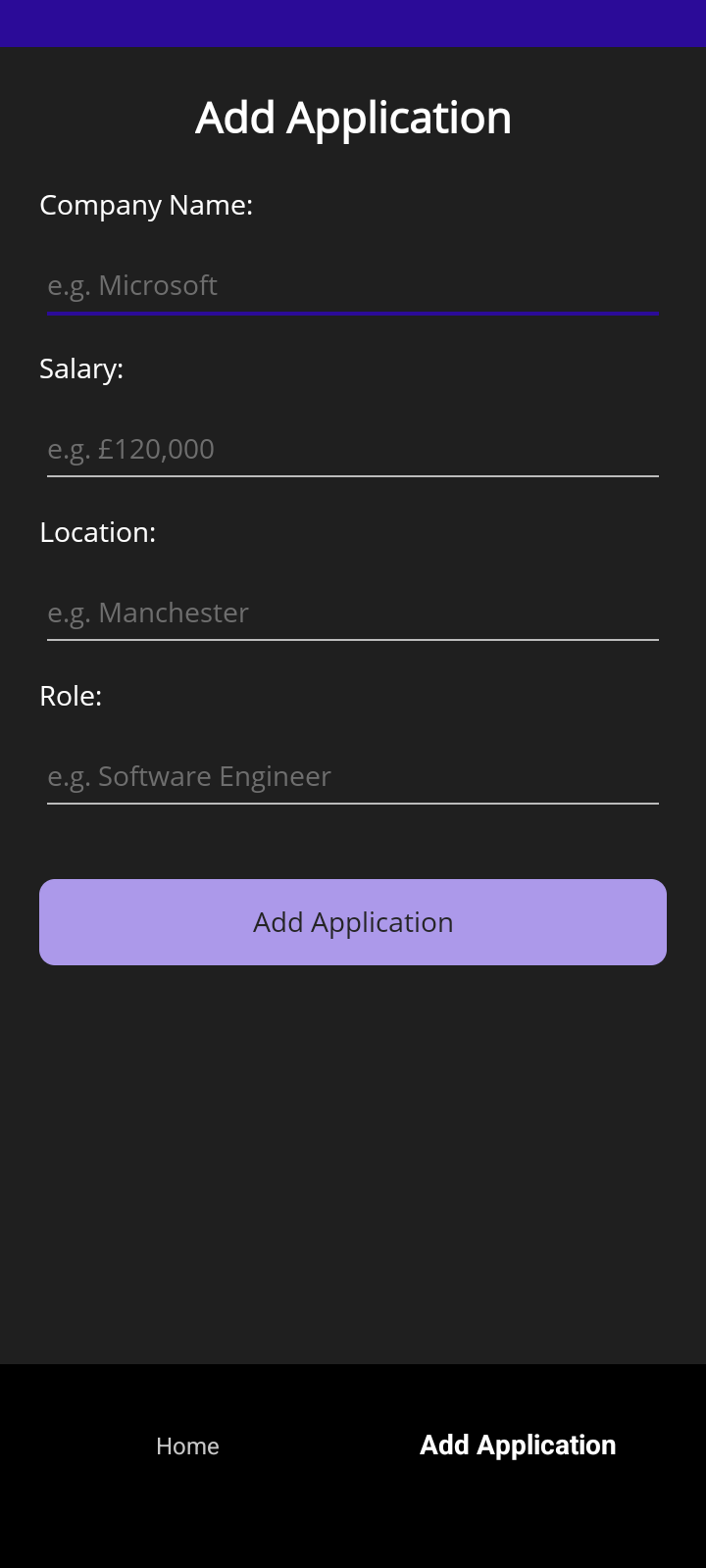 Page 2 of Application Tracker
