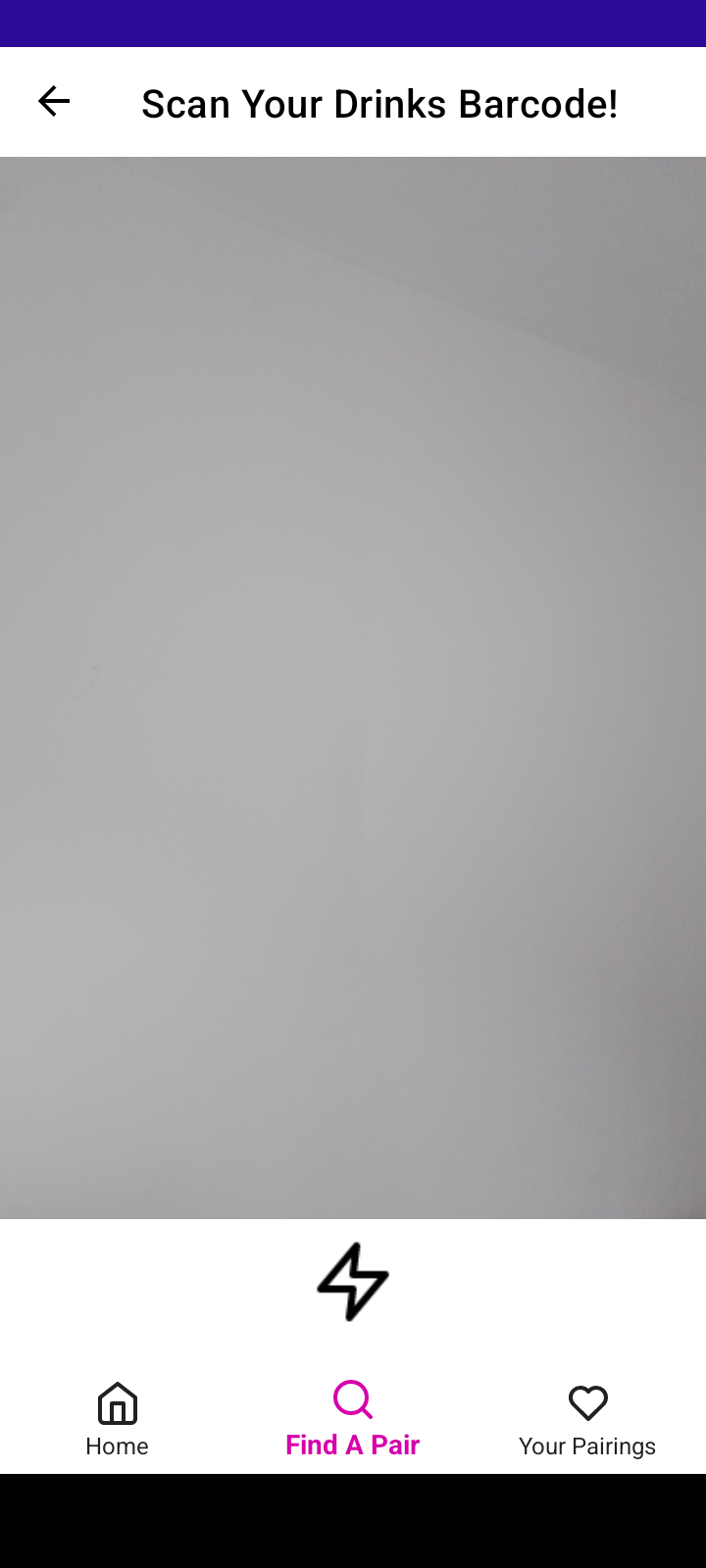 Bevs and bites barcode scanning page